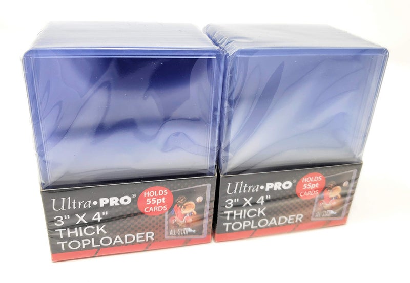 Ultra Pro 2 Ultra Pro 55pt Top Loader Packs 25ct (50 Total Toploaders) 81181-55 Pt for Thick Cards - Image 2